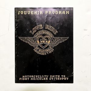 Vintage November 7 1993 Harley Davidson Love Ride Program 10 Year Glendale